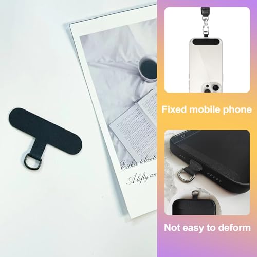 2 Pack Universal Phone Tether Tab Clear Non Adhesive Lanyard Patch Connector for Phone Case Replacement Tether Tabs Compatible with Most Smartphones