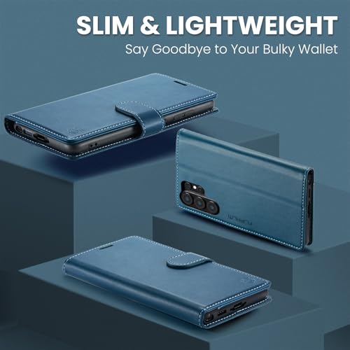 FLIPALM Wallet Case for Samsung Galaxy S26 Ultra 6.9", Blue | Card Holder, RFID Blocking, PU Leather Folio Flip, Kickstand, Protective Shockproof Cover - color: Blue, size: Samsung Galaxy S26 Ultra