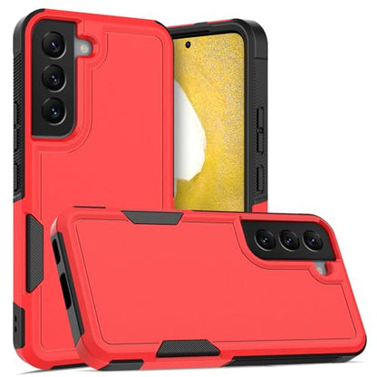 for Samsung Galaxy S22 Case: Dual Layer Protective Heavy Duty Cell Phone Cover Shockproof Rugged with Screen Protector - Military Protection Bumper Tough - Samsung Galaxy S22 5G 2022, 6.1 inch, Red - color: Red (PC) + Black (TPU)