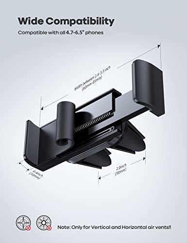 Lamicall Car Vent Phone Mount Two Grips Design Phone Holders for Your Car - color: 1-Black