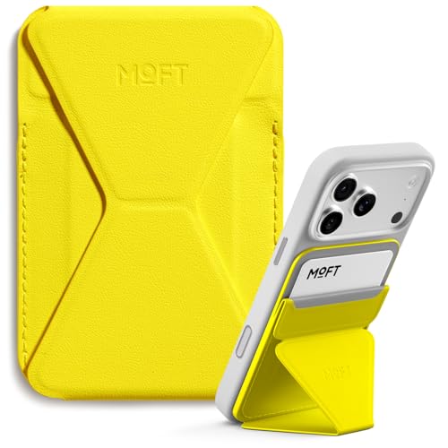 MOFT Magnetic Wallet Stand Compatible with iPhone 17/16/15/14/13/12 Series, Angle Adjustment & Magsafe Compatible MOVAS Phone Stand,Neon - color: Neon, size: Standard