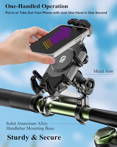 BRCOVAN Anti-Theft Motorcycle Phone Mount Holder with Vibration Dampener