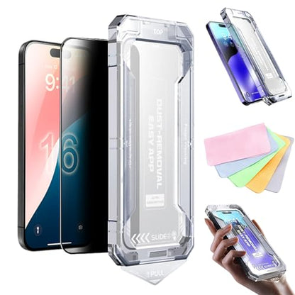 Smoothshield 2 Packs – Tempered Glass Screen Protector with Anti-Scratch Anti-Fingerprint Privacy & Auto Dust-Free Install, 9 H Surface Hardness, Bubble Free (Privacy 1 Pack,16 Pro Max) - color: Privacy 1 Pack, size: 16 Pro Max