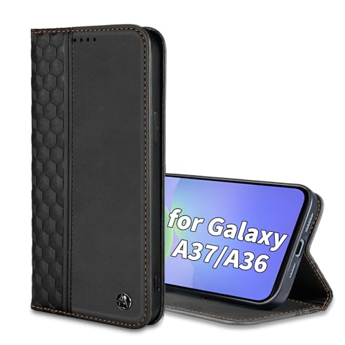 Wallet Case for Samsung Galaxy A37/A36 5G 6.7 inch 2026/2025 - PU Leather Flip Cover with Card Holder Slots, Strong Magnetic Folio Kickstand Phone Case, Black - color: Black, size: Samsung Galaxy A37/A36 6.7"