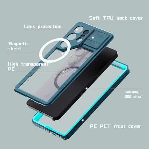 Waterproof Phone Case for Samsung Galaxy S26 Ultra Protective Teal - color: Teal, size: Samsung Galaxy S26 Ultra
