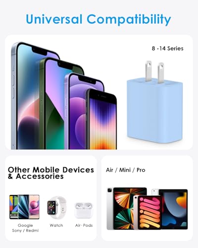 AISNI Fast Charger for iPhone 14 13 with 10 Ft iPhone Charger Cable - color: Blue, size: 10ft