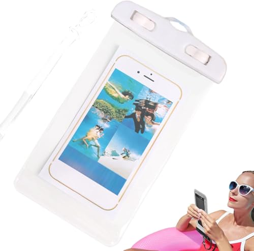 Phone Waterproof Pouch Touchscreen Compatible Cycling Smartphone Bag for Beach Cruise Vacation Swimming Kayaking Diving Travel White - color: White