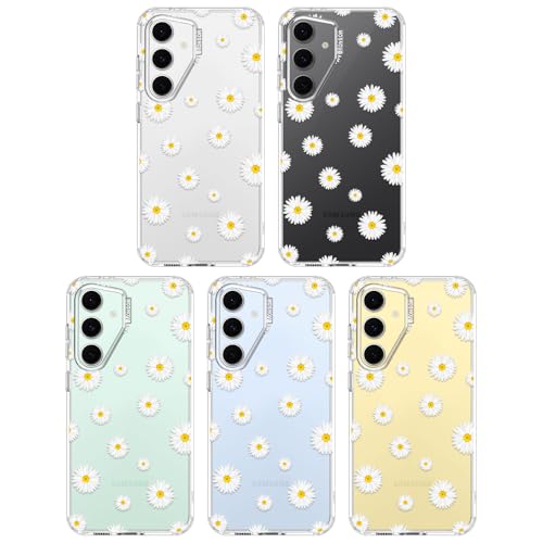 MOSNOVO Case for Samsung Galaxy S24 FE, [Buffertech 6.6ft Military-Grade Drop Protection] [Anti Peel Off Tech] Clear TPU Bumper Phone Case Cover Design - White Daisy - color: Clear - White Daisy, size: Samsung Galaxy S24 FE