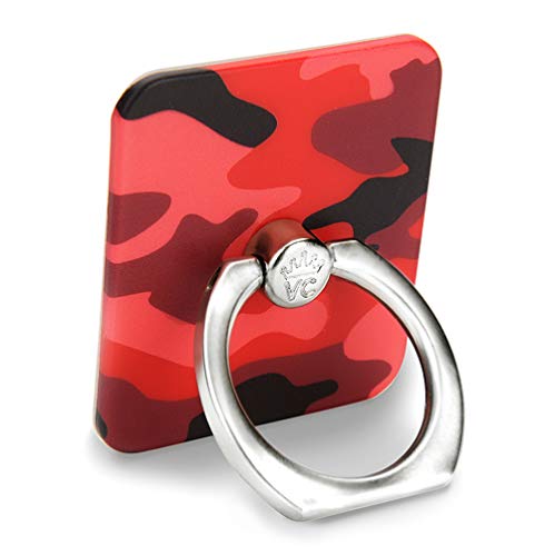 Velvet Caviar Cell Phone Ring Holder - Finger Ring & Stand - Improves Phone Grip Compatible with iPhone, Galaxy and Most Cases (Except Silicone/Leather) - Red Camo - color: Red Camo
