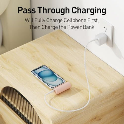 iWALK 4,500mAh USB-C Portable Charger, Power Bank with Built-in Connector, Phone Battery Pack, Compatible with iPhone 18/17/16/15 Series, Samsung Galaxy S24/S23/S22 and Android Phones, Pink - color: Pink
