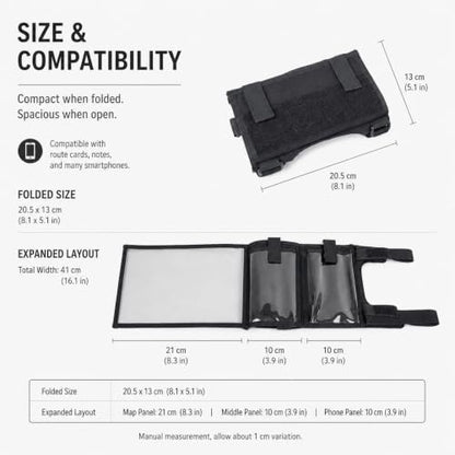 Action Sport Arm Sleeve Pouch, Forearm Map Smartphone Utility Holder - color: Black