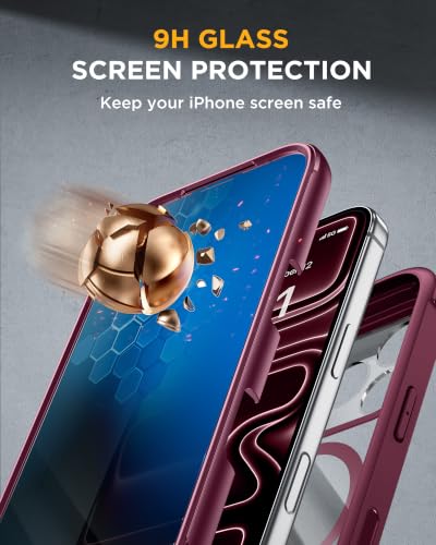 Miracase for iPhone 17 Pro Privacy Series Case, Magsafe, Cherry - color: Cherry, size: iPhone 17 Pro