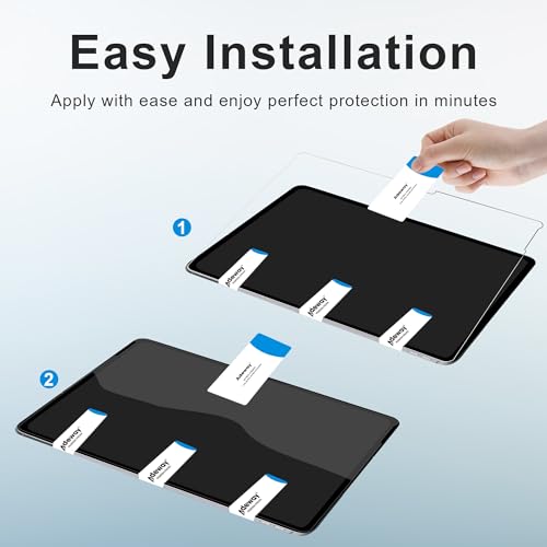Adeway 2 Pack Screen Protector for iPad Pro 11 Inch M4 2024, Compatible with Apple Pencil & Face ID, Tempered Glass Film with Easy Installation Kit,Anti-Scratch,Clear Display - size: iPad Pro 11 inch(M4)