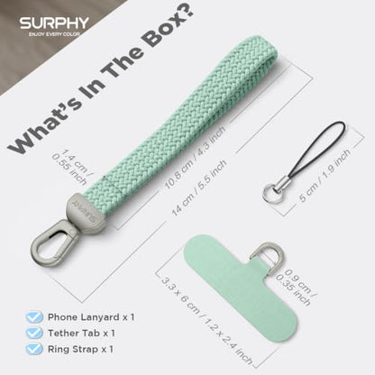 SURPHY Elastic Phone Wrist Strap, Phone Lanyard, Key Chain Lanyards - color: Green