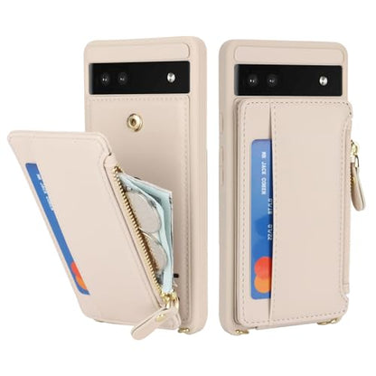 Cavor Compatible with Google Pixel 6a Case Wallet, Cream - color: Cream, size: Google Pixel 6a