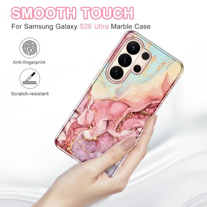 Btscase for Samsung Galaxy S26 Ultra Case, [Military Grade Drop Tested] Marble Pattern Design Slim Rugged Shockproof Women Girls Men Protective Anti-Scratch Cover, All Rose Gold - color: All Rose Gold, size: Samsung Galaxy S26 Ultra