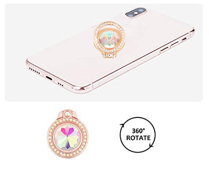 Glitter Bling Bling Phone Ring Holder, Sparkle Phone Ring Artificial Diamond Stand, Rhinestone Cell Phone Finger Ring for Phones,Pad(Rose Gold) - color: Rose Glod