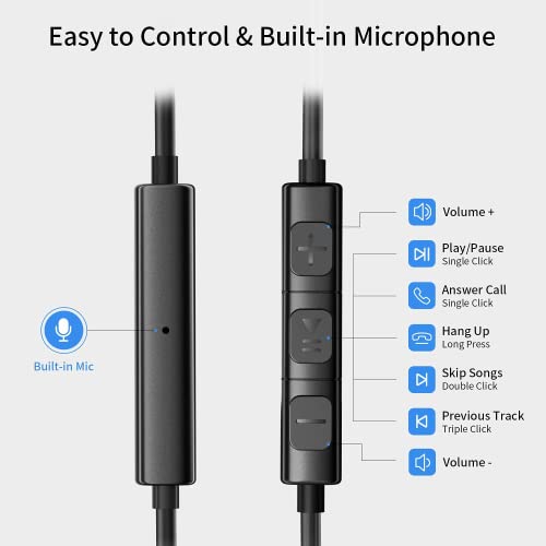 USB C Headphones for iPhone 15 Earbuds HiFi Stereo Type C Wired Earphones with Mic & Remote Control Noise Cancelling for iPhone 16 pro, iPad Pro, Galaxy S23/S22/S21/S20/Ultra Note 10/20
