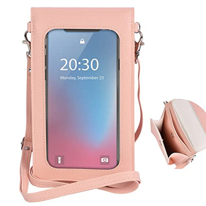 Pink Touchscreen Phone Purse Crossbody for Women - color: Pink