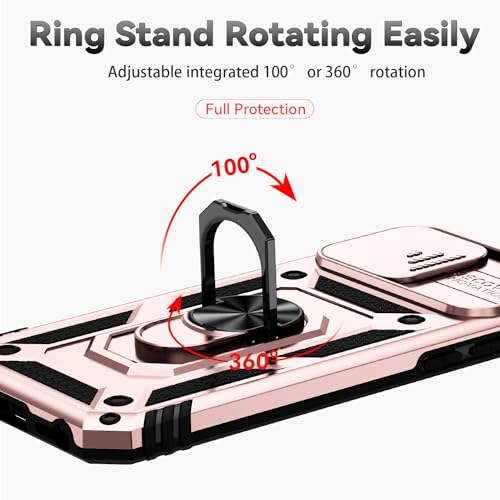 SunStory Compatible with iPhone SE 2022/2020/3rd/2rd / 6/7/8 Case with HD Screen Protector & Slide Camera Cover & Kickstand, [Military-Grade] Phone Case for iPhone SE 2020/2022/6/7/8 (Rosegold) - color: Rosegold