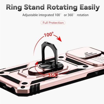 SunStory Compatible with iPhone SE 2022/2020/3rd/2rd / 6/7/8 Case with HD Screen Protector & Slide Camera Cover & Kickstand, [Military-Grade] Phone Case for iPhone SE 2020/2022/6/7/8 (Rosegold) - color: Rosegold