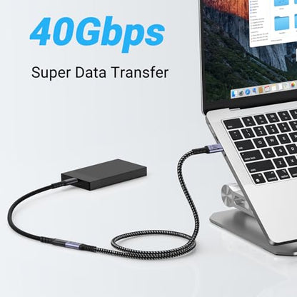 USB C Extension Cable 240W 3.3FT, 2 Packs, 40G Data Transfer - size: 3 ft