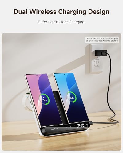 Dual Wireless Charger for Galaxy S26/S25/S24/S23, for Samsung Watch 8/7/5/4