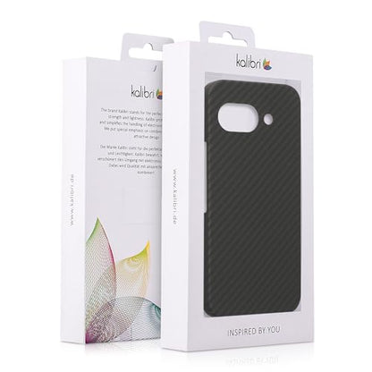 kalibri Aramid Fiber Case Compatible with Google Pixel 9a - Case Super Slim Strong Protective Phone Cover - Black Matte - size: Pixel 9a