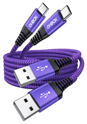 USB to USB C Cable Fast Charging [2 Pack 3FT], USB A to USB C Cable for Car - color: Purple, size: 3FT, style: USB A to USB C