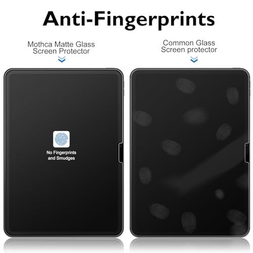 Mothca Matte Glass Screen Protector for iPad Air 11-inch M4 (2026) / M3 (2025) / M2 (2024) with Easy Installation Frame, Anti-Glare & Anti-Fingerprint Tempered Glass, Case Friendly, Smooth as Silk - size: iPad Air M4/M3/M2 11"