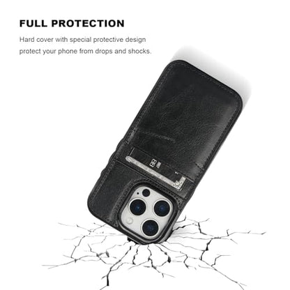 KIHUWEY for iPhone 16 Pro Wallet Case Card Holder for MagSafe, Black | Wireless Charging, RFID, Flip PU Leather, Magnetic Clasp, Kickstand, Heavy Duty Protective Cover - color: Magsafe for Black