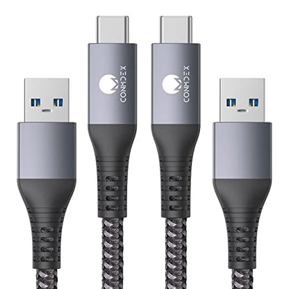 CONMDEX Android Auto USB Cable [3ft, 2-Pack] 10Gbps, 3A Fast Charging - color: Grey, size: 3ft+3ft, style: 2Pack
