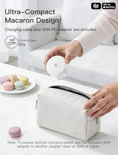 2 in 1 Magnetic Wireless Charger, Qi2 25W Fast Charging Pad for MagSafe - color: White