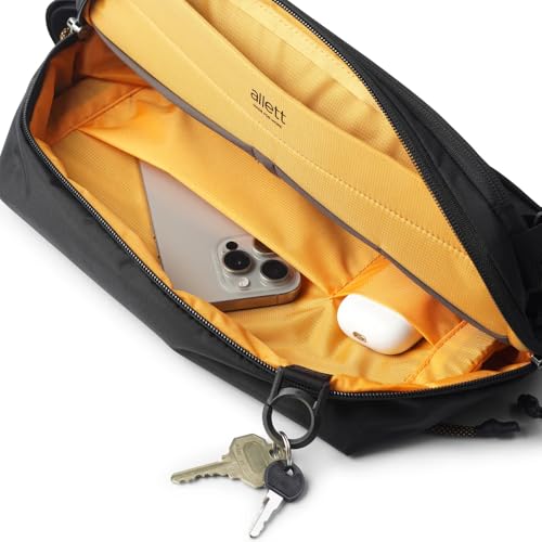 Allett Daily Sling Bag for Men & Women, Water-Resistant Nylon Crossbody - color: Black