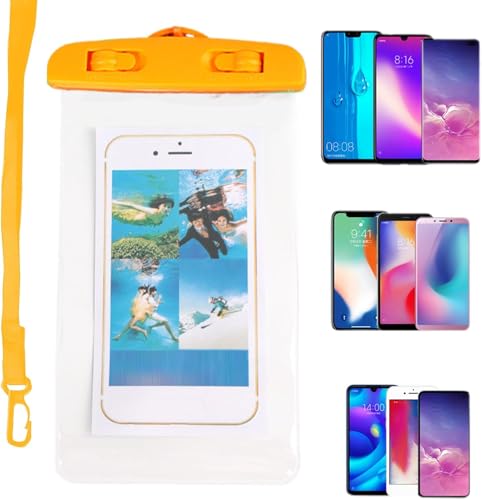 Phone Waterproof Pouch Touchscreen Compatible Cycling Smartphone Bag for Beach Cruise Vacation Swimming Kayaking Diving Travel Orange - color: Orange