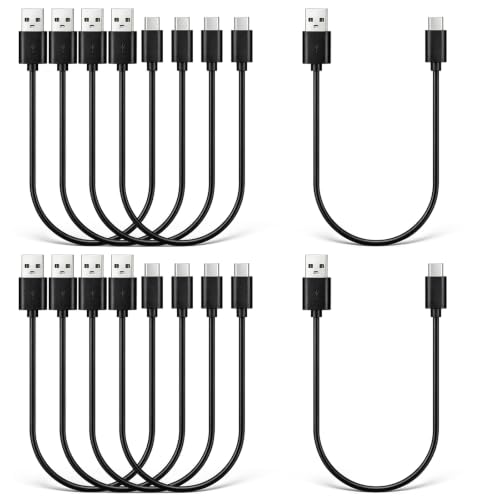 Short USB A to USB C Cable 1ft 10-Pack - USBA to USBC Cable Bulk, 12-Inch