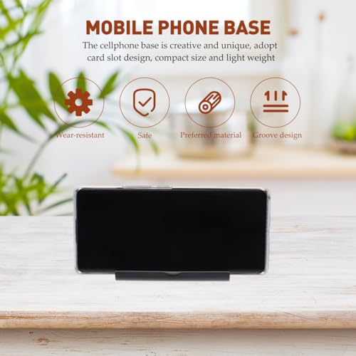 SHOWERORO Foldable Phone Stand Black Mini Desk Holder for Smartphones Tablets Devices Featuring Stable Groove for Handsfree Viewing and Video Recording