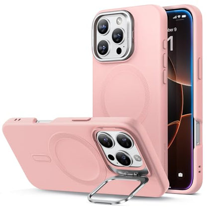 ESR for iPhone 16 Pro Case with Stand for MagSafe, Silicone, Pink | Silicone Phone Case, Compatible with MagSafe, Military-Grade Drop Protection, Slim - color: Pink