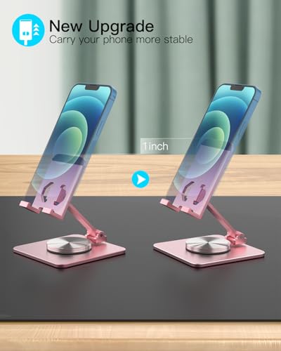 Adjustable Phone & Tablet Stand, Fits 4–9.7in Devices, Pink - color: Pink