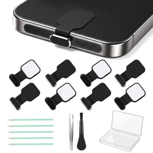 15Pcs Aluminium Anti-Lost USB C Dust Plug Cover for iPhone 17/16/15 Series - size: 15Pcs Aluminium Dust Plug
