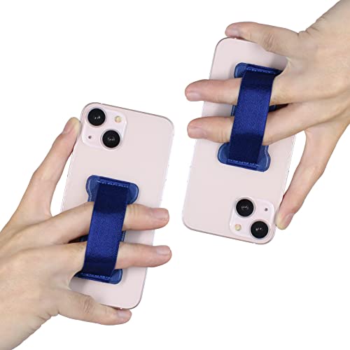Phone Grip Holder for Hand, Universal Finger Strap Phone Holder, Finger Selfie Grip Compatible with Most Smartphones (Blue) - 2Pack - color: Blue