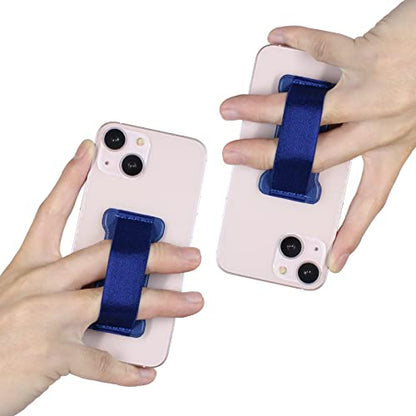 Phone Grip Holder for Hand, Universal Finger Strap Phone Holder, Finger Selfie Grip Compatible with Most Smartphones (Blue) - 2Pack - color: Blue