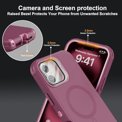 Follaroma for iPhone 16 Case,Magnetic,Heavy Duty Case,6.1'',Purple-Pink - color: Purple-pink, size: iPhone 16 6.1''