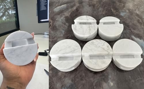 fashciaga Luxurious Marble Cell Phone Stand Holder for Cellphone Tablet On Desk, Countertop, Table, Nightstand. Heavy Real Stone Mobile Phone Stands (Hollow) - style: Hollow