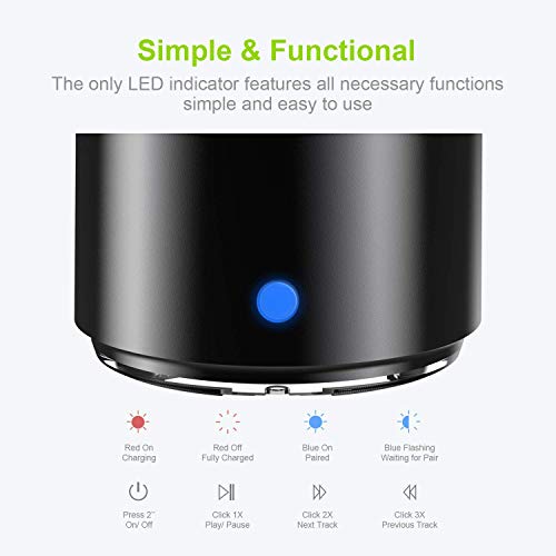 EWA Travel Case Packed, A106 Pro Portable Bluetooth Speaker with Custom Bass Radiator, Brief Design, IP67 Waterproof, Perfect Mini Speaker for Shower, Room, Bike, Car (Black) - color: Black