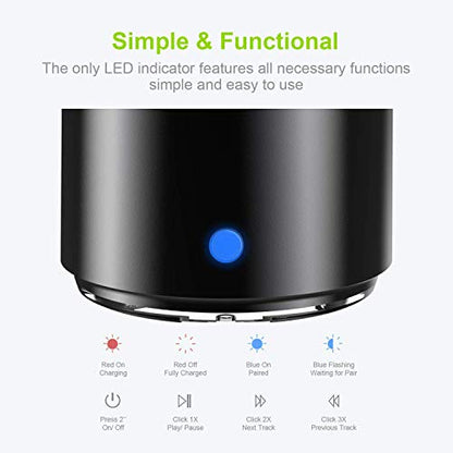 EWA Travel Case Packed, A106 Pro Portable Bluetooth Speaker with Custom Bass Radiator, Brief Design, IP67 Waterproof, Perfect Mini Speaker for Shower, Room, Bike, Car (Black) - color: Black