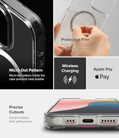 Ringke for iPhone 16 Pro Case [Fusion Magnetic Matte Clear] | Compatible with MagSafe, Oil & Dirt Resistant, Anti-Fingerprint Technology Prevents Oily Smudges, Feels Velvety Soft - size: iPhone 16 Pro