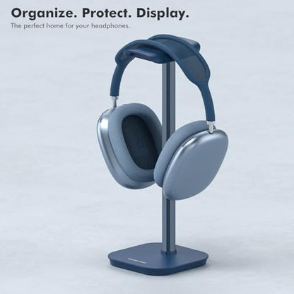 Headphone Stand, Aluminum Desk Headset Earphone Holder (Blue) - color: Blue