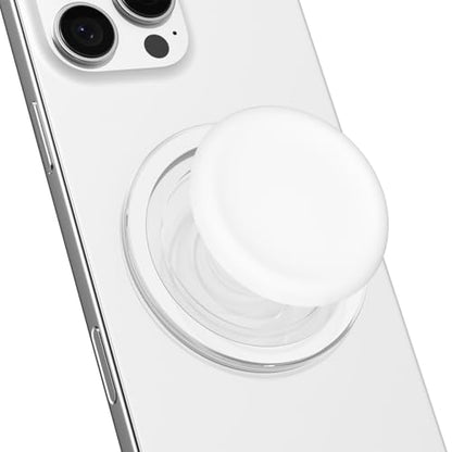 Svanove Silicone Magnetic Phone Grip Compatible with Magsafe Phone Grip Holder, Cute Cell Phones Grips Stand Collapsible Kickstand for iPhone Samsung, Slim Thin Matte Soft Rubber TPU, White - color: White, style: Magnetic