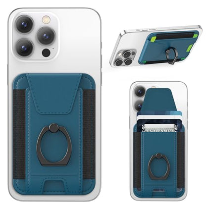 for Magsafe Wallet with Grip, 6-Card Holder; Stronger Magnetic Phone Wallet - color: Midnight Blue